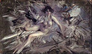 Nude Of Young Lady On Couch — Giovanni Boldini