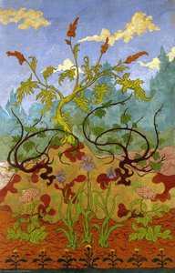 Four Decorative Panels: Iris And Large Yellow And Mauve Flowers — Paul Elie Ranson, Post-impressionism