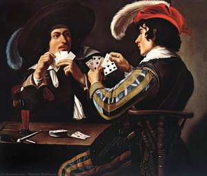 The Card Players — Teodor Rombouts, Baroque