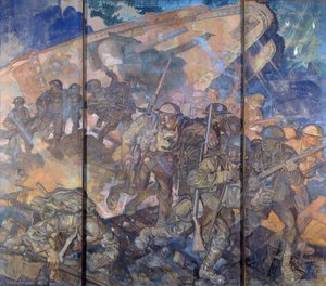 A Tank In Action — Frank Brangwyn