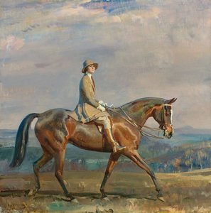 Porträt Von Mrs. Margaretta Park Frew Beim Reiten — Sir Alfred James Munnings