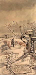 Iowa Landscape (mural study, left panel of tryptich for Monticello, Iowa Post Office)