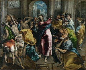 Cristo Expulsando A Los Comerciantes Del Templo — El Greco, Mannerist Expressionism