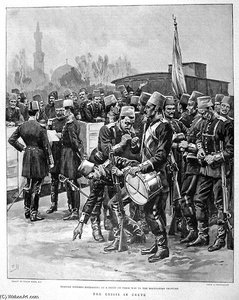 Vignette Of Ottoman Troops Awaiting Embarkation At A Train Station On Their Way To The Greek-ottoman Frontier — Frank Dadd