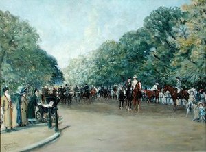 View Of Hyde Park With Figures On Rotten Row — Albert Junior Ludovici