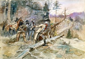 Big Nose George And The Road Agents — Charles Marion Russell, Contemporary Realism