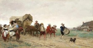 Troubadours On The Road — Alexandre-louis Leloir