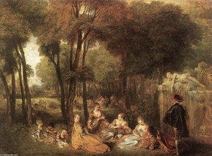 Les Champs-élysées — Jean-antoine Watteau, Rococo Elegance