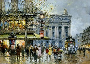 Place De L'opera, Café De La Paix — Antoine Blanchard (marcel Masson), Impressionism