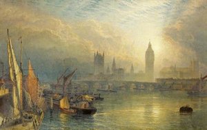 The New Houses Of Parliament And The Thames — Henry Thomas Dawson