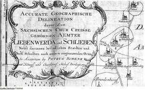 Inschriftkartusche Der Karte Der Ämter Liebenwerda Und — Pieter Schenck