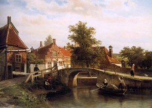 View On Enkhuizen — Cornelis Springer, Romanticism