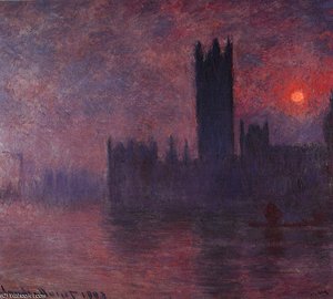 London Houses Of Parliament At Sunset — Клод Моне, Impressionistic Landscape