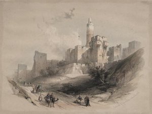 Citadel Of Jerusalem, Without The Walls, Tower Of David — David Roberts