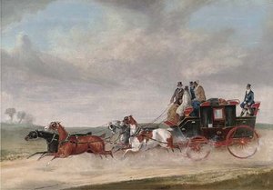 A Stagecoach At Full Speed — Charles Cooper Henderson