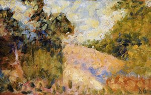 Pink Landscape — Georges Seurat, Impressionistic Precision