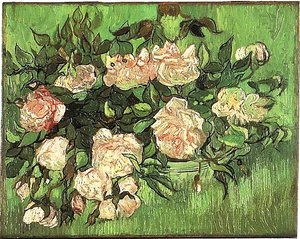 Still Life Mit Pinken Rosen — Vincent Willem Van Gogh, Post-impressionism