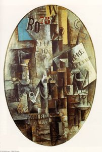 Violin, Glass, Pipe And Inkwell — Pablo Picasso