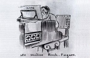 Leo Studies Bach Fugues — Lyonel Feininger