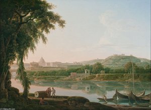 A Distant View Of Rome Across The Tiber — Jacob More