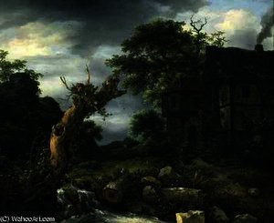 Landscape With A Farmhouse — Jacob Isaackszoon Van Ruisdael