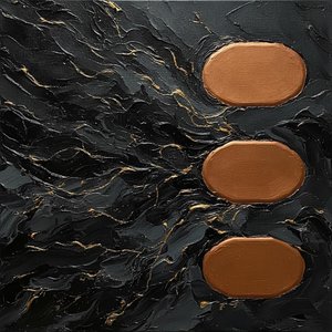 Vergoldete Brüche innerhalb erdgebundener Bronze-Ovale