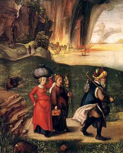 Lot Und Seine Töchter Auf Der Flucht Aus Sodom — Albrecht Dürer