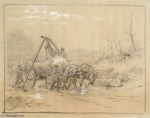 Men Loading Timber On A Cart — Otto Eerelman