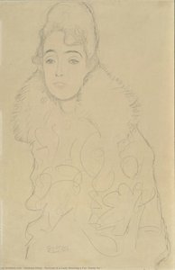 Retrato De Una Dama Con Un Manto De Piel (estudio Para "las Amantes Ii") — Gustav Klimt