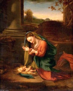 The Madonna Adoring The Infant Christ (after Correggio) — John Graham Gilbert