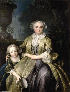 Portrait Of A Lady And Her Daughter — Jean Louis Tocqué