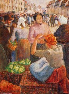 Marketplace, Gisors. — Camille Pissarro