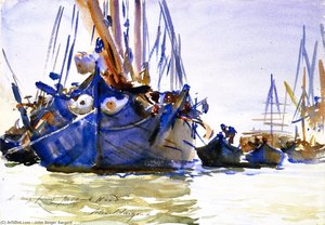 Sailing Vessels At Anchor — John Singer Sargent, American Impressionism