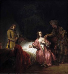 Joseph Accused By Potiphar's Wife — Rembrandt Van Rijn, Baroque Dramatic Light