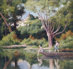 Rolleboise, Swimming — Maximilien Luce
