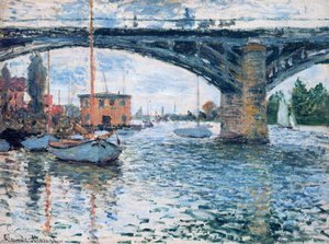 The Bridge At Argenteuil, Grey Weather — Claude Monet, Impressionism