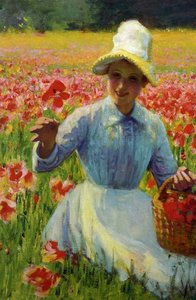 Girl With Poppies — Robert Vonnoh