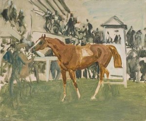 Study For 'the Unsaddling Enclosure, Epsom' — Sir Alfred James Munnings