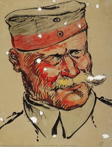 Head, Soft Forage Cap, German Soldier 3 — Col John W. Thomason, Jr., Usmc, Contemporary Realism