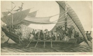 Mark Antony and Cleopatra aboard an Egyptian barge (print reproduction)