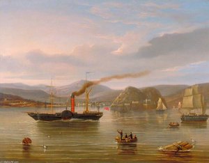 Paddle Steamer 'john Wood' Passing Dumbarton, Clyde