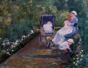 Children In A Garden — Mary Stevenson Cassatt, Impressionism