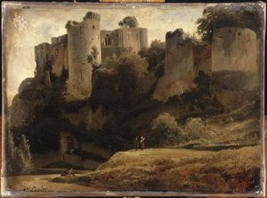 Vue Du Château De Falaise Ruines D'un Château Féodal (ancien Titre) — Louis Auguste Lapito