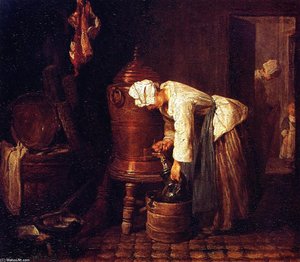 Woman At The Cistern — Jean-baptiste-siméon Chardin, Baroque Realism
