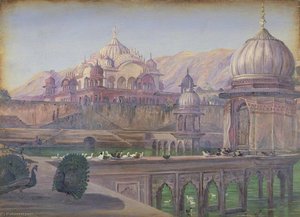 Tank And Tomb Of Raja Bakhtawar, Alwar. 'novr. 1878' — Marianne North, Victorian Botanical