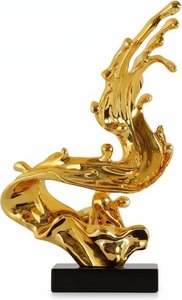 Golden Wave Resin Sculpture – Modern Abstract Art, Modern Art Abstract Sculpture Available In Custo