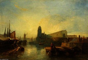 Bristol Harbour — William James Müller, Hudson River School