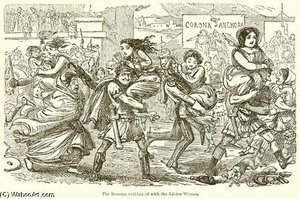 The Romans Walking Off With The Sabine Women — John Leech
