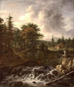 Norwegian Vill Skogegn Mountainous Landscape With Waterfall — Johan Christian Claussen Dahl, Romanticism