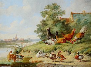 Birds At The River — Albertus Verhoesen